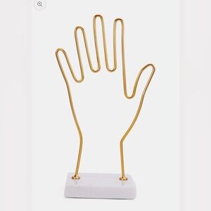 NWT Hamsa hand of Fatima silhouette   jewelry holder gold white stone mod boho
